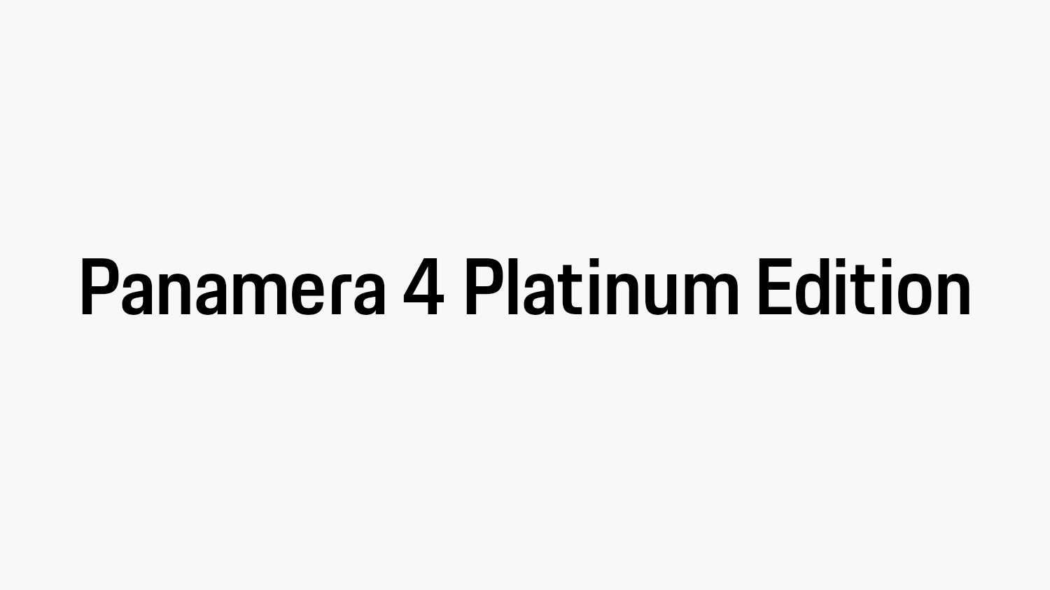 Panamera 4 Platinum Edition